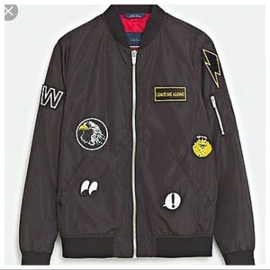 zara man black bomber jacket